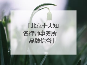 北京十大知名律师事务所-品牌信誉