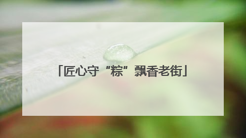 匠心守“粽”飘香老街
