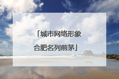 城市网络形象合肥名列前茅