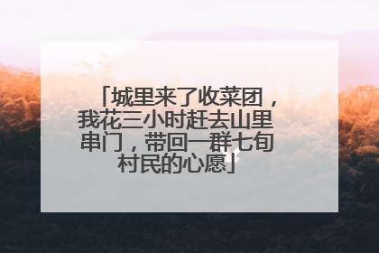 城里来了收菜团，我花三小时赶去山里串门，带回一群七旬村民的心愿