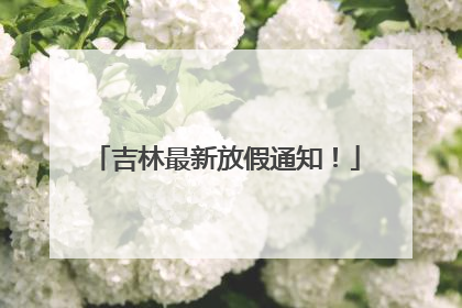 吉林最新放假通知！