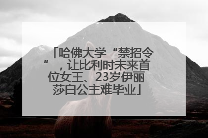哈佛大学“禁招令”，让比利时未来首位女王、23岁伊丽莎白公主难毕业