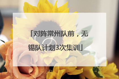 对阵常州队前，无锡队计划3次集训
