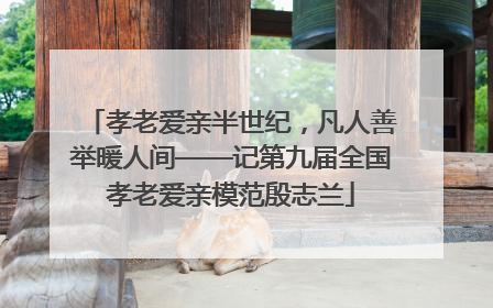 孝老爱亲半世纪，凡人善举暖人间——记第九届全国孝老爱亲模范殷志兰