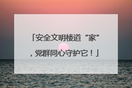 安全文明楼道“家”，党群同心守护它！
