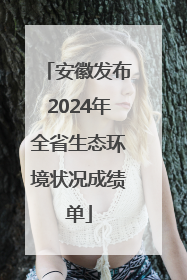 安徽发布2024年全省生态环境状况成绩单