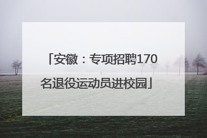 安徽：专项招聘170名退役运动员进校园