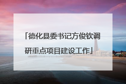 德化县委书记方俊钦调研重点项目建设工作