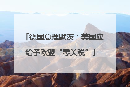 德国总理默茨：美国应给予欧盟“零关税”