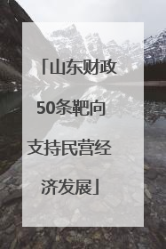 山东财政50条靶向支持民营经济发展
