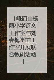 峨眉山杨丽小学语文工作室与刘春梅学前工作室开展联合教研活动