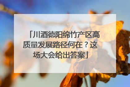 川酒德阳绵竹产区高质量发展路径何在？这场大会给出答案