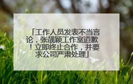 工作人员发表不当言论，张靓颖工作室道歉！立即终止合作，并要求公司严肃处理