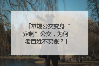 常规公交变身“定制”公交，为何老百姓不买账？