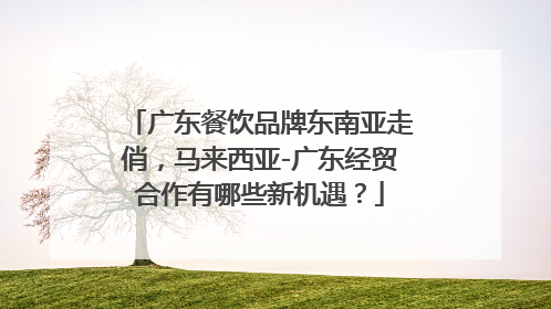 广东餐饮品牌东南亚走俏，马来西亚-广东经贸合作有哪些新机遇？
