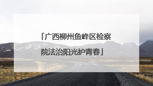 广西柳州鱼峰区检察院法治阳光护青春