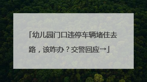 幼儿园门口违停车辆堵住去路，该咋办？交警回应→
