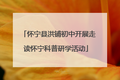 怀宁县洪铺初中开展走读怀宁科普研学活动