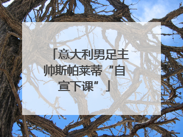 意大利男足主帅斯帕莱蒂“自宣下课”