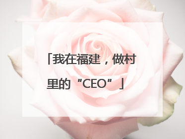 我在福建，做村里的“CEO”