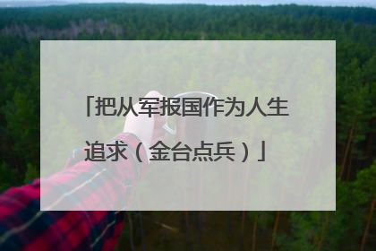 把从军报国作为人生追求（金台点兵）