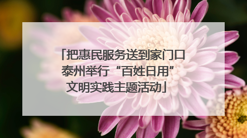 把惠民服务送到家门口 泰州举行“百姓日用”文明实践主题活动