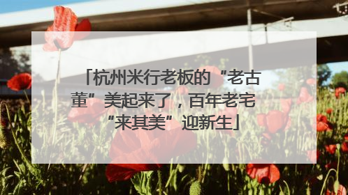 杭州米行老板的“老古董”美起来了，百年老宅“来其美”迎新生