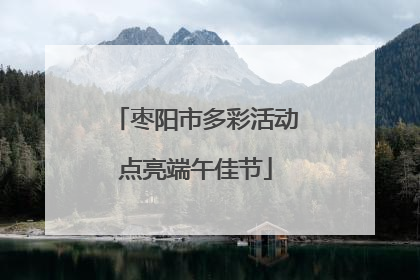 枣阳市多彩活动点亮端午佳节