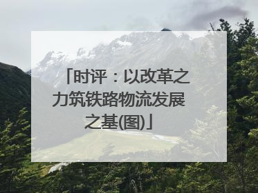 时评：以改革之力筑铁路物流发展之基(图)