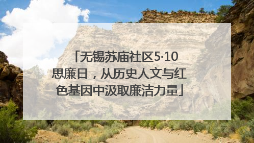无锡苏庙社区5·10思廉日，从历史人文与红色基因中汲取廉洁力量