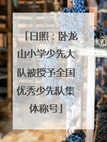 日照：卧龙山小学少先大队被授予全国优秀少先队集体称号