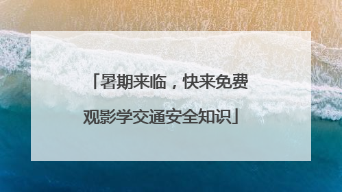 暑期来临，快来免费观影学交通安全知识