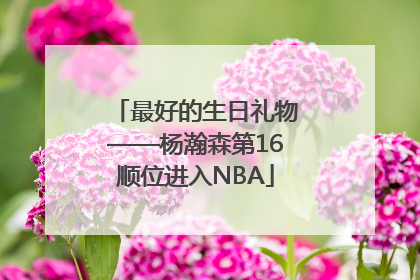 最好的生日礼物——杨瀚森第16顺位进入NBA