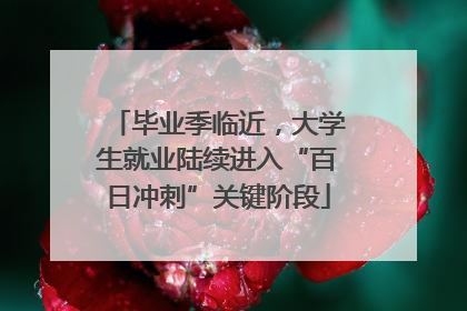 毕业季临近，大学生就业陆续进入“百日冲刺”关键阶段