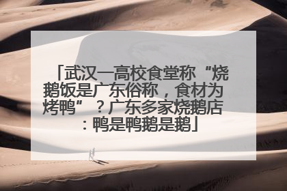 武汉一高校食堂称“烧鹅饭是广东俗称，食材为烤鸭”？广东多家烧鹅店：鸭是鸭鹅是鹅