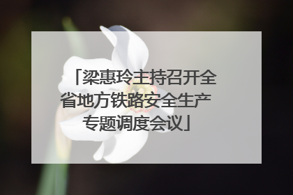 梁惠玲主持召开全省地方铁路安全生产专题调度会议
