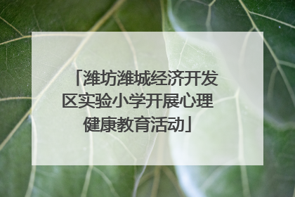 潍坊潍城经济开发区实验小学开展心理健康教育活动