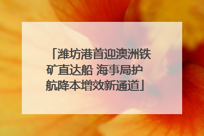 潍坊港首迎澳洲铁矿直达船 海事局护航降本增效新通道