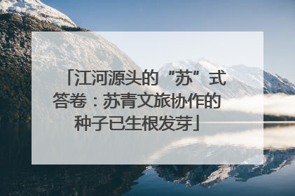 江河源头的“苏”式答卷：苏青文旅协作的种子已生根发芽