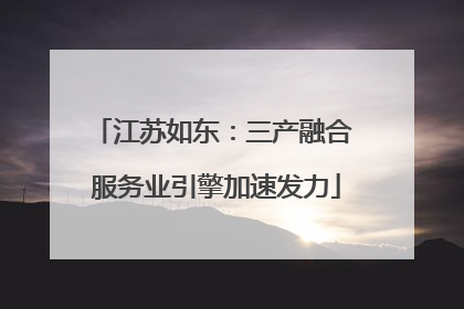 江苏如东：三产融合 服务业引擎加速发力
