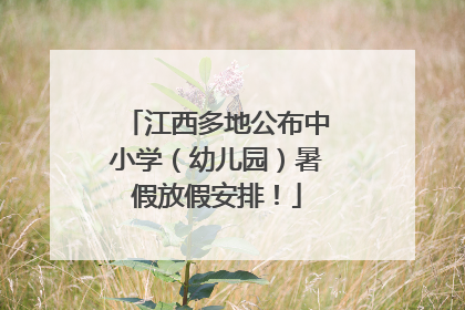 江西多地公布中小学（幼儿园）暑假放假安排！