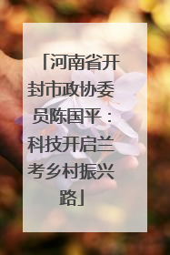 河南省开封市政协委员陈国平：科技开启兰考乡村振兴路