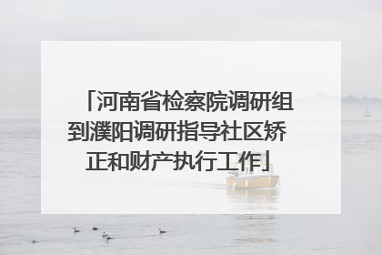 河南省检察院调研组到濮阳调研指导社区矫正和财产执行工作