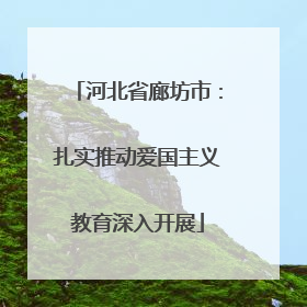 河北省廊坊市：扎实推动爱国主义教育深入开展