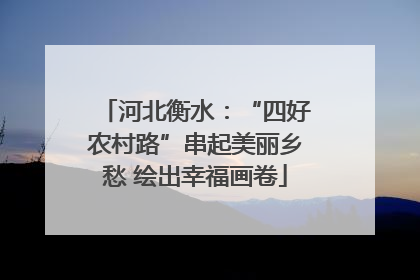 河北衡水：“四好农村路”串起美丽乡愁 绘出幸福画卷