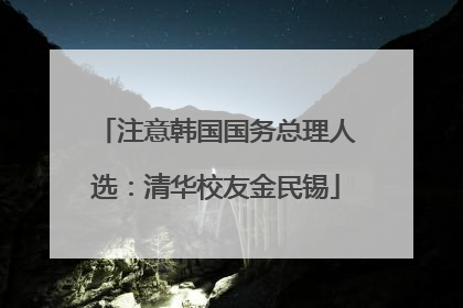 注意韩国国务总理人选：清华校友金民锡