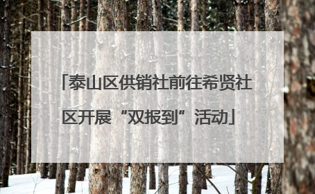 泰山区供销社前往希贤社区开展“双报到”活动