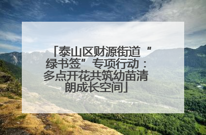 泰山区财源街道“绿书签”专项行动：多点开花共筑幼苗清朗成长空间
