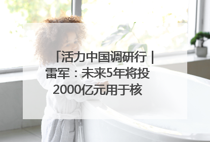 活力中国调研行｜雷军：未来5年将投2000亿元用于核心技术研发