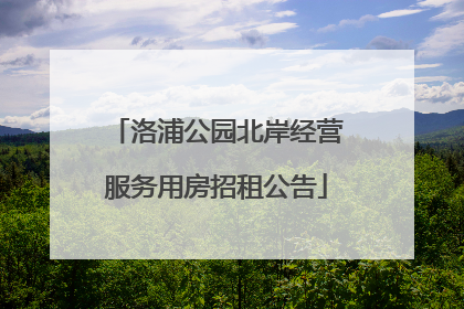洛浦公园北岸经营服务用房招租公告